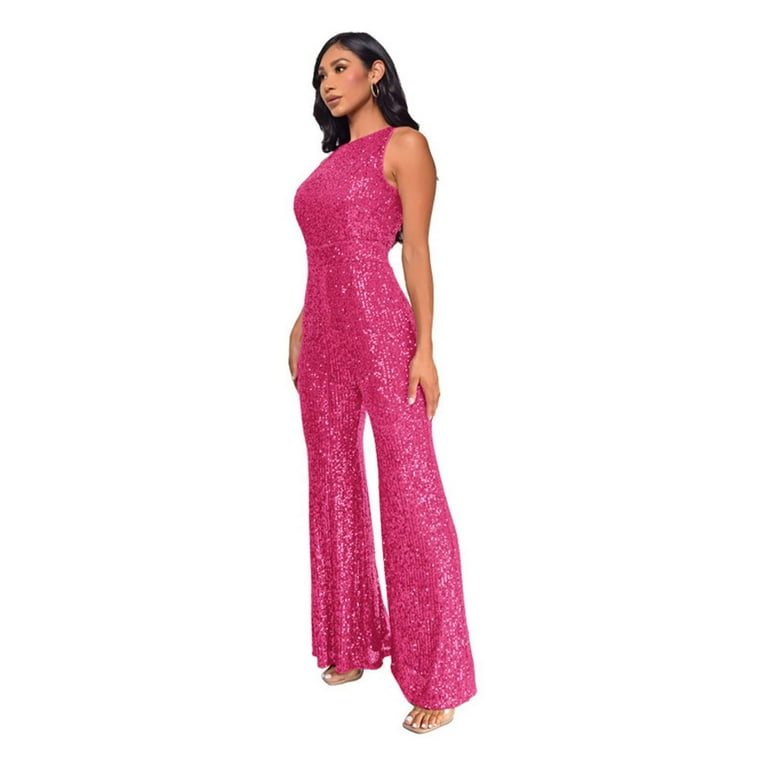 Pink Sophisticate Slim-Fit Evening Jumpsuit Pink Sophisticate Slim-Fit Evening Jumpsuit