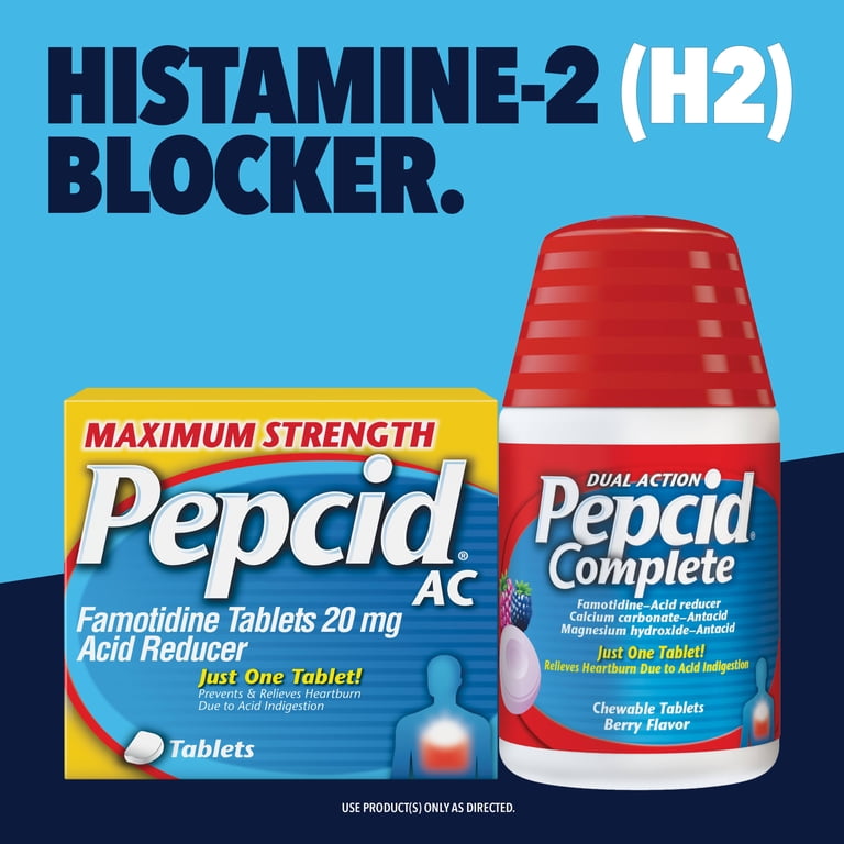 Pepcid AC Maximum Strength Heartburn Medicine, Famotidine 20mg Acid Reducer, Heartburn Relief, 75 Count