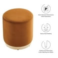 thumbnail image 6 of Ottoman Accent Chair, Reddish Brown Natural, Velvet, French Living Lounge Cafe Lobby Hospitality Restaurant, Modern Contemporary Boutique HB36615, 6 of 8