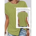 thumbnail image 4 of STARVNC Women Printed Crew Neck Short Sleeve Twisted Split Hem T-Shirt, 4 of 4