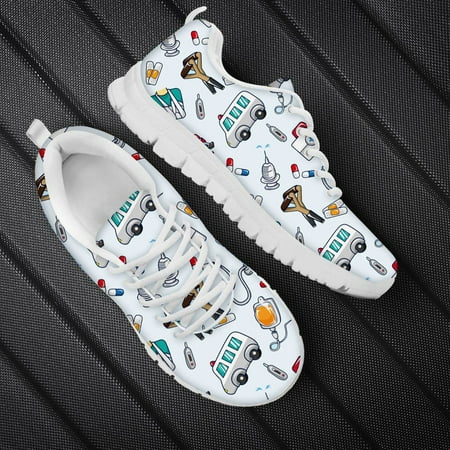 

Buty Damskie Fashion 3D Cartoon Nurse Prints Woman Flats Shoes Lace Up Sneakers For Teenage Girls Luxury Designer Jogging Shoes