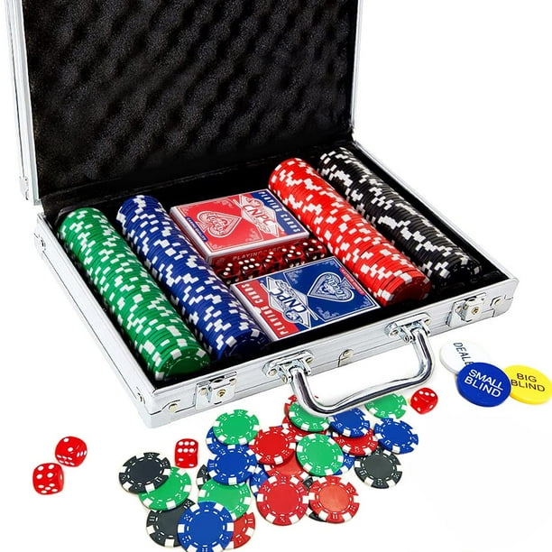  DA VINCI Set of 500 11.5 Gram Poker Chips with Aluminum Case,  3 Dealer Buttons, 2 Decks of Playing Cards and 2 Cut Cards : Toys & Games