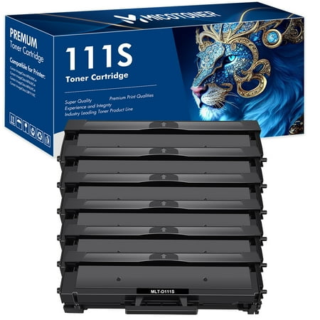 MICOTONER 6-Pack Compatible Toner Cartridge for Samsung MLT-D111S 111S Xpress SL-M2020 SL-M2022 SL-M2070 SL-M2026W Printer (Black)