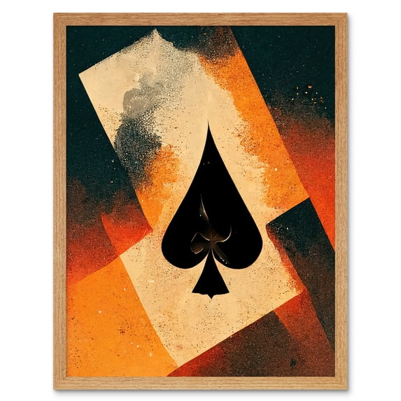 Ace Of Spades Card Casino Poker Abstract Art Print Framed Poster Wall Decor 12x16 inch
