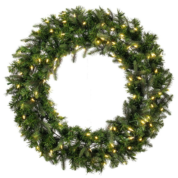 Vickerman 36" Douglas Fir Artificial Pre-Lit Wreath with Dura-Lit® Warm White LED Mini Lights.