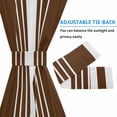 thumbnail image 4 of Brown White Stripe Door Curtains for Door Window, French Sidelight Front Back Door Curtains With Tieback, Modern Rustic Vertical Striped Kitchen Rod Pocket Drapes Panel, 25"x72", 4 of 5