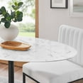 thumbnail image 6 of Modway Lippa Oval 48" Mid-Century Modern Artificial Marble Dining Table in Black White, 6 of 7