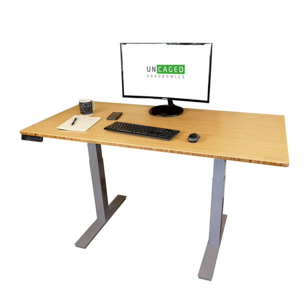 Rise Up Glass Standing Desk tempered glass computer desk sit stand up –  UncagedErgonomics