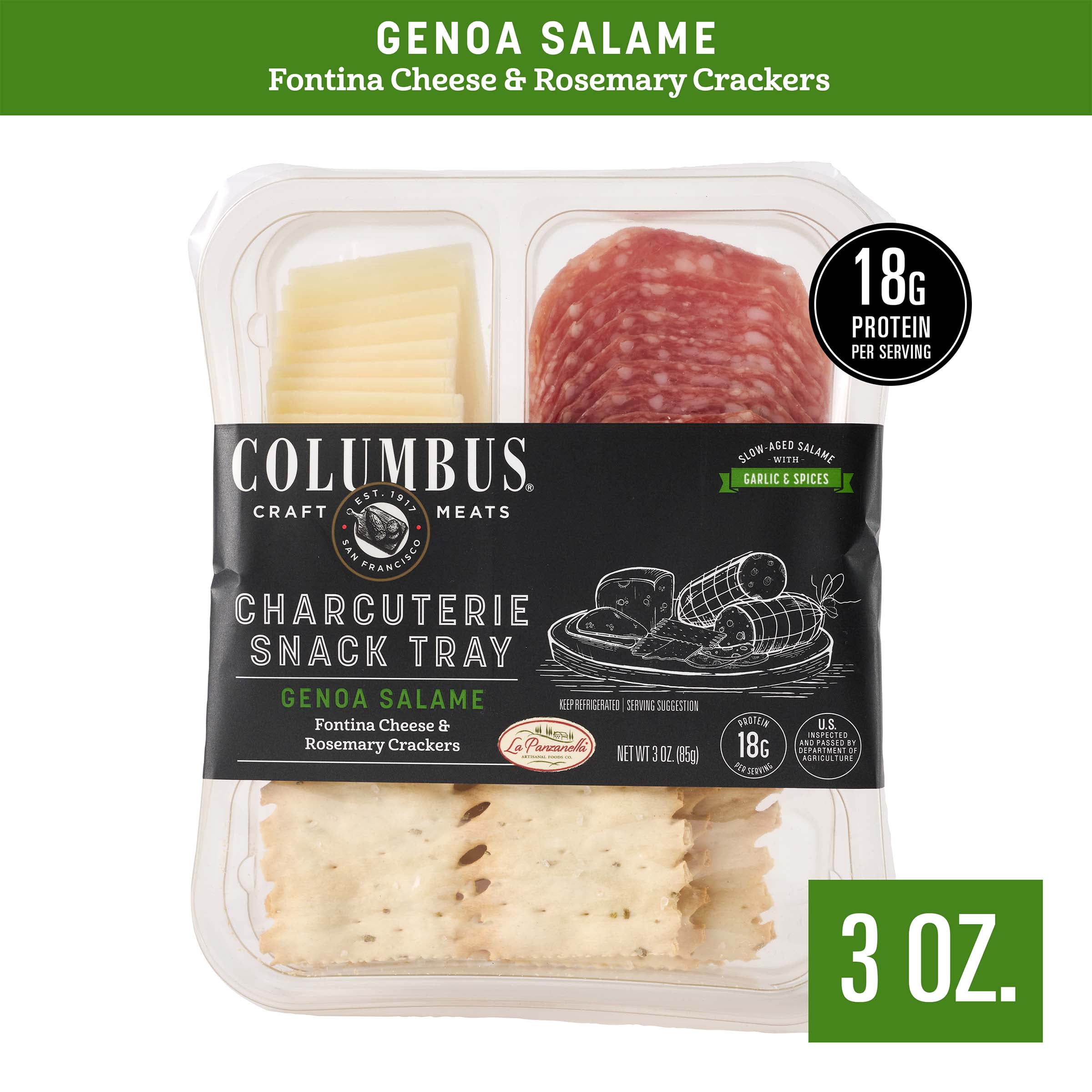 COLUMBUS Charcuterie Snack Tray with Uncured Pepperoni, Mozzarella