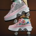 thumbnail image 3 of Chaussures Décontractées Deviennent des Patins à Roulettes en une Seconde. Patins à Roulettes à Quatre Roues Polyvalents, 3 of 5