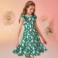 thumbnail image 7 of Ynynloco Girl's Summer Bunny Floral Print Dress Ruffle High Waist Ruched Sweetheart A Line Spring Dress, 7 of 7