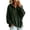 Army Green #4, variant on Women's Knit Pullover Hoodies Quarter Zip Adjustable Drawstring Solid Hooded Sweaters Fall Winter Causal Loose Sweatshirts, M