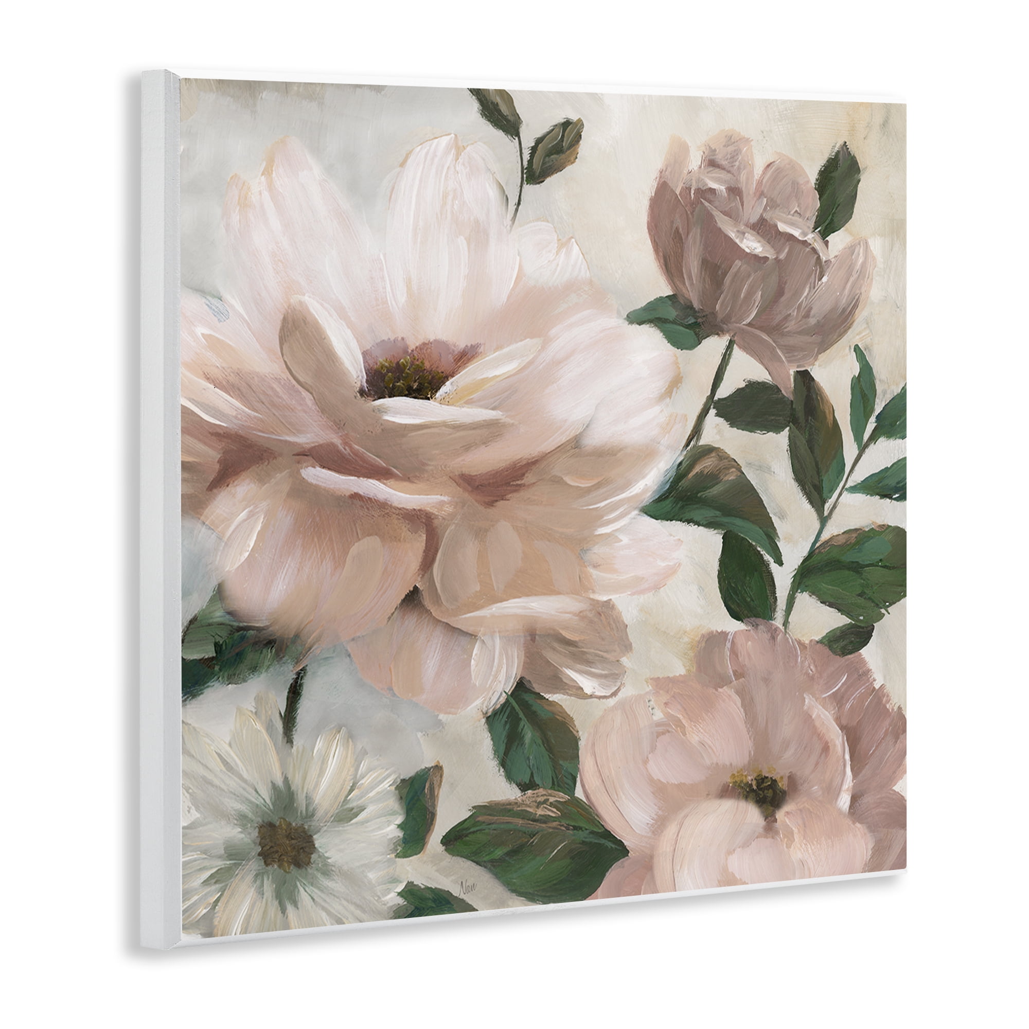 Stupell Industries Budding Blush Peonies & Leaves Wall Plaque Art, design by Nan