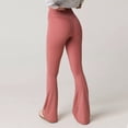 thumbnail image 6 of Crossover Flare Leggings - High Waist V Cross Bootcut Bell Bottoms Yoga Pants for Women Red M, 6 of 9