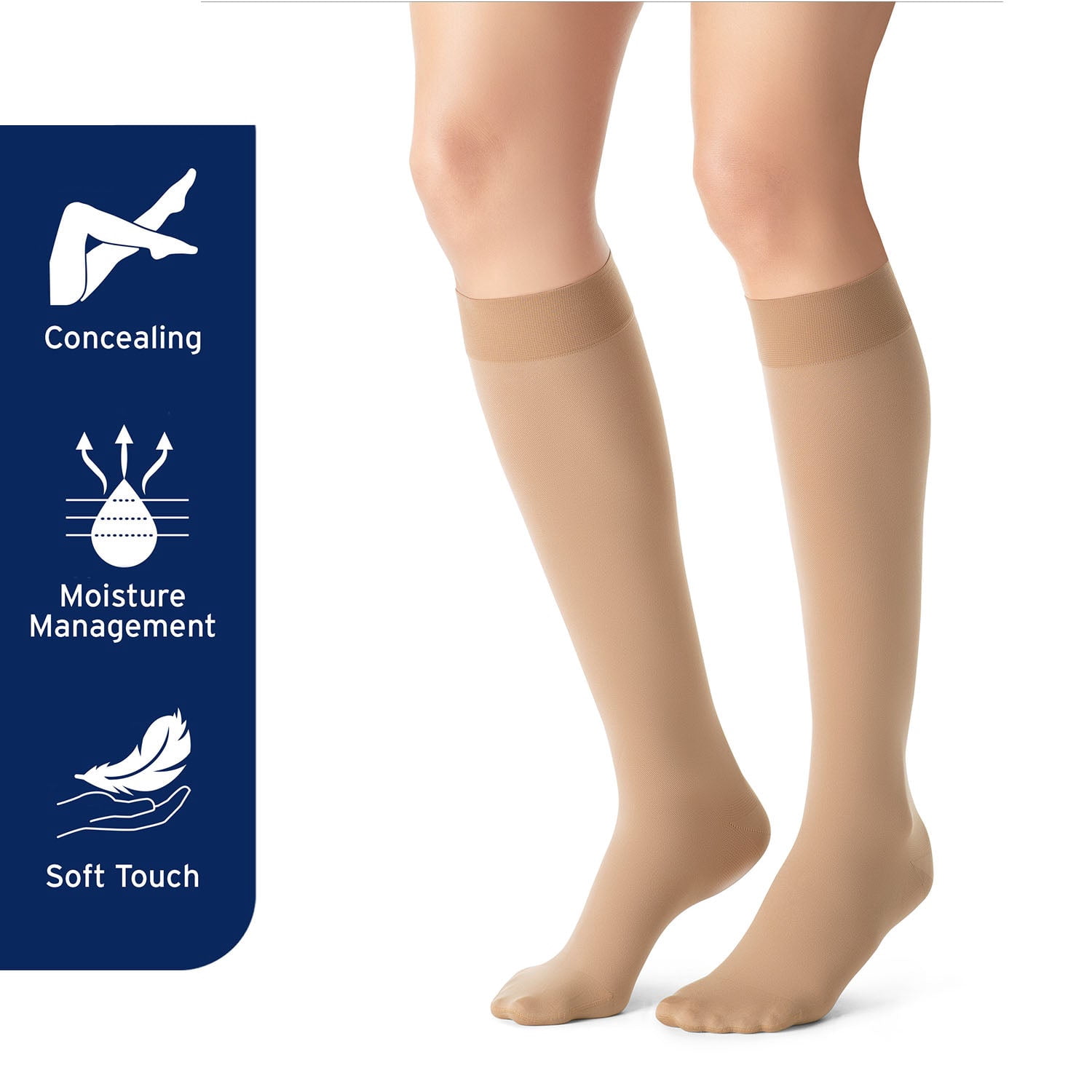 Jobst Opaque SoftFit 30-40 Closed Toe Knee High Compression Stockings Espresso Medium