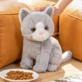 thumbnail image 4 of 26cm Simulation Grey White Black Cat Plush Toy Cartoon Sitting Lifelike Kitten Animal Cats Artificial Touch Doll Gift for Kids, 4 of 5