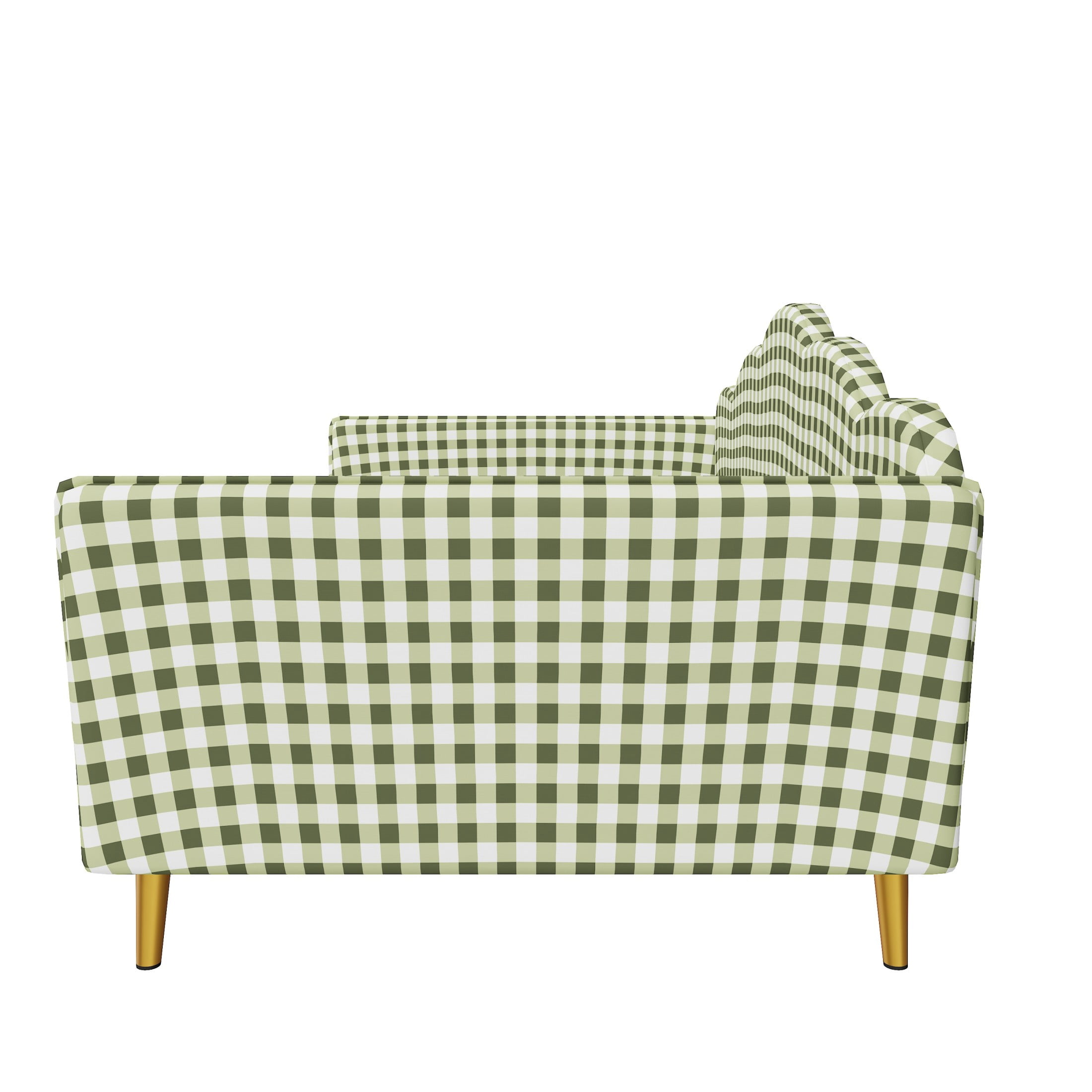 Noble House Jocast Twin Size Upholstered Platform Daybed, Gingham Pattern Headboard and Side Armrests, Green