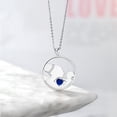 thumbnail image 4 of Gem Stone King Keren Hanan Mother`s Affection 0.55 Ct Blue Created Sapphire E-F Lab Grown Diamond 925 Sterling Silver Pendant Necklace for Women with 18 inch Silver Chain, 4 of 4