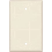 Cooper Wiring Devices PJ13LA 1-Gang Blank Wall Plate, Unbreakable Thermoplastic, Mid-Size Cover, Box Mount, Light Almond