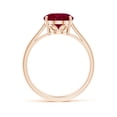 thumbnail image 2 of ANGARA Natural Oval Solitaire 3.3 ct Ruby Cocktail Ring in 14K Rose Gold for Women (Size-10x8mm) | July Birthstone, Birthday, Anniversary, Jewelry Gift for Women | Natural Ruby Ring, 2 of 10