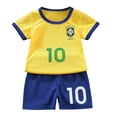 thumbnail image 1 of Football Training Suit Children Boys T Shirts Shorts Training Overalls Set CBF Brazil 10 1-2 Years = EU 74-80, 1 of 5