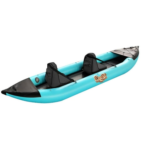 SereneLife 2 Person Inflatable Kayak - Double Kayak with Aluminum Paddles Repair Kit - Aqua