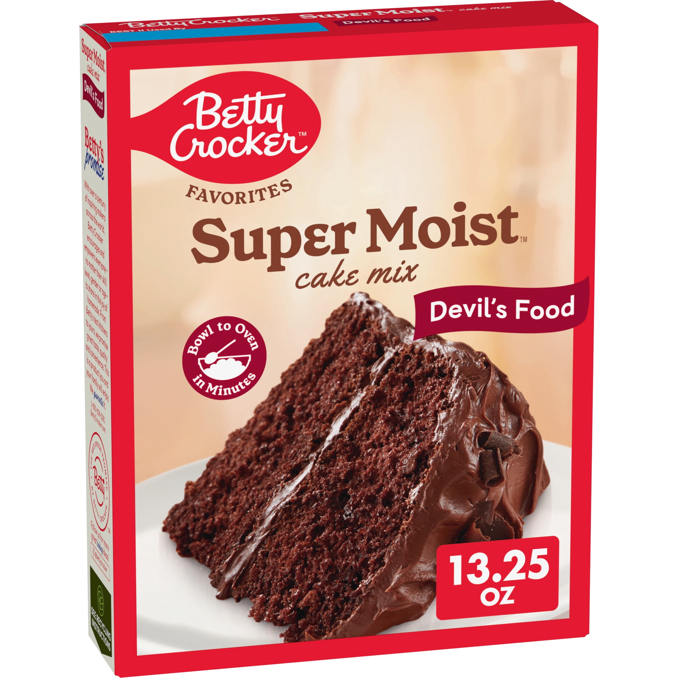 (2 pack) Betty Crocker Favorites Super Moist, Devil's Food, Cake Mix, 13.25 oz