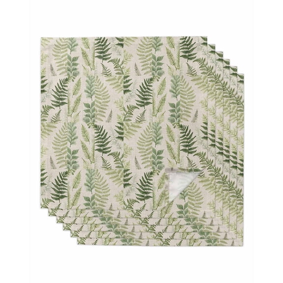 nqOlkjepod Summer Botanical Cloth Napkins Set of 6 Reusable Dinner Napkins, Green Palm Leaves Vintage Cocktail Napkin Washable Table Napkins for Wedding/Holiday Party/Baby Shower 20"x20"