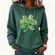 thumbnail image 1 of Xuyuer Womens St. Patrick's Day Clover Print Hoodie Casual Long Sleeve Sweatshirt Irish Shamrock Pullover Tops Sweatshirts Clover Print Shirts Casual Irish Gift Loose Fit Tops, 1 of 6