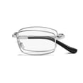 thumbnail image 4 of Men Portable Folding Reading Glasses Male Anti Blue Light Foldable Presbyopic Eyeglasses Metal Silver Readers with Case +4.00, 4 of 5