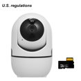 thumbnail image 1 of Cámara inteligente 1080P 360 Degrees Cámara HD WiFi Wireless Pet Bebé Camcorder, enchufe de EE. UU., Blanco, cámara, tarjeta de 32G Inevent AF000084-07B, 1 of 2