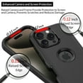 thumbnail image 6 of Hotpom Case for iPhone 16 Pro Heavy Duty Shockproof Dustproof Phone Case with Screen Protector Tempered Glass & Belt Clip, Black, 6 of 7