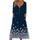 thumbnail image 1 of Vestido de mujer Odeerbi Moda Otoño Manga Larga Impresión Casual Cuello en V Botón Vacaciones Bolsillos, 1 of 5