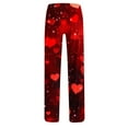 thumbnail image 3 of BLTIBY Women Valentine's Day Pajama Pant Spring Autumn Love Printed Comfy Lounge Wide Leg Fashion Casual Stretch Palazzo Pj Bottoms Trousers with Pockets 2025 Red 3 XXL, 3 of 4