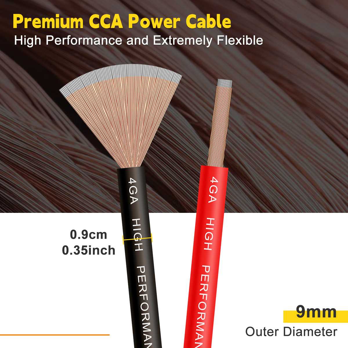 4 Gauge Wire CCA Wire, (25ft Black+25ft Red) Automotive Wire Car Audio Battery Cable, Power/Ground Wire, Welding Cable, 4AWG Electrical Wire Audio Wiring for RV RC Trailer Speaker Amp 12V Wire