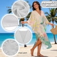 thumbnail image 6 of Xixirimido Hummingbird Spring Floral Print Kaftan Dresses for Women Plus Size V Neck Caftans Long Batwing Sleeve Beach Cover Ups Summer Beach Dress, 6 of 7