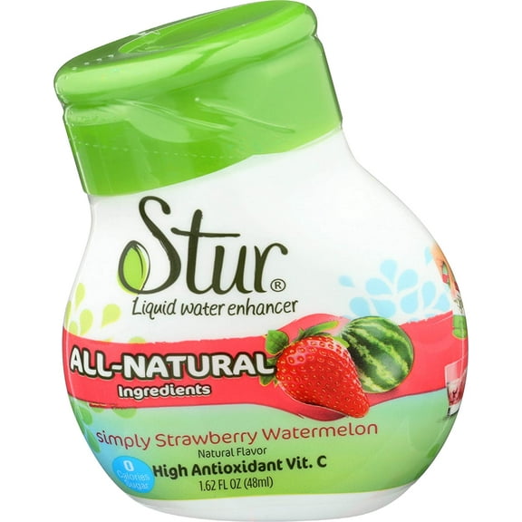 Stur Strawberry Watermelon - 24 servings - Makes over 5 litres of drink. High in Vitamin C. All Natural Stevia Water Enhancer. No-added sugar. 0 Calories. Works with Sodastream.