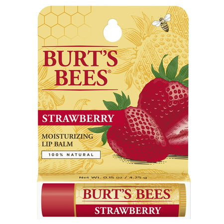 Burt's Bees 100% Natural Moisturizing Lip Balm, Strawberry with Beeswax & Fruit Extracts - 1