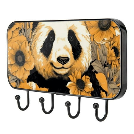 

Panda Among Sunflower Self Adhesive Towel Coat Wood Iron Hooks for Home Keys Door Outdoor Home Improvement Utility Hook