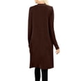 thumbnail image 3 of J. METHOD Women's Open Front Long Sleeve Cardigan Casual Basic Lightweight Soft Sweater with Slouchy Pockets NEWJ1440 Brown S, 3 of 5
