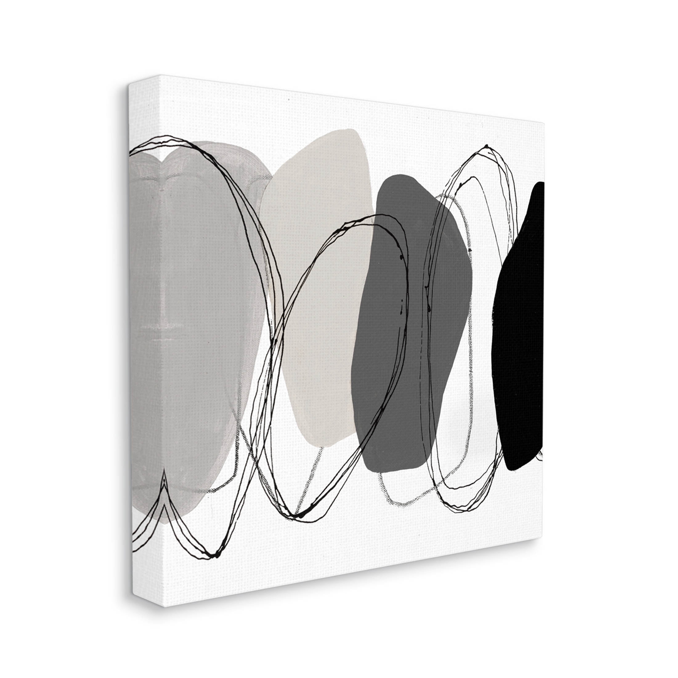 Stupell Industries Abstract Round Forms Outlines Graphic Art Gallery Wrapped Canvas Print Wall Art, Design by Ruth Fromstein