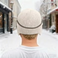 thumbnail image 5 of Solid Color Knitted Winter Hat with Ear for Cold Weather Outdoor Activities and Casual Daily Wear, 5 of 6