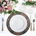 thumbnail image 4 of Lattice Stripe Round Placemat Set of 1, Non-Slip Heat Resistant & Waterproof Plate Pads for Dinner Table Table Placemats, 15.4 in Home Decor, 4 of 6