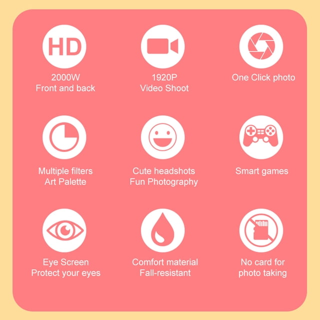 Cámara para niños HD Lente dual Cámara linda Juguetes educativos (Rosa) Tmvgtek Para estrenar