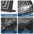 thumbnail image 3 of HIWEAVER 9'x 18' Black/Gray Outdoor Rug Garden Decor Geometric Floral Carpet Plastic Straw Waterproof Patio Area Rug for Balcony Deck Picnic Portable Camping Mat, 3 of 6