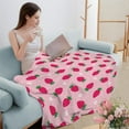 thumbnail image 6 of Cute Pink Strawberry Throw Blanket for Couch Super Cozy and Comfy Fleece Blanket, Soft and Fuzzy Throw Blanket for Sofa Bedroom Home Decor for All Seasons, 60" x 80", 6 of 6