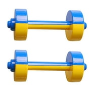 OUNONA Blue Plastic Kids Barbell for Playing with Comfortable Grip and Design 1 Pair