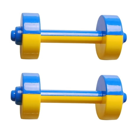 OUNONA Blue Plastic Kids Barbell for Playing with Comfortable Grip and Design 1 Pair
