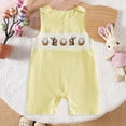 thumbnail image 2 of UngA Baby Boy Easter Outfit Bunny Carrot Embroidery Jumpsuit Sleeveless Overall Spring Palysuit Infant Newborn Summer Clothes (Yellow,3-6 Months), 2 of 7