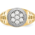 thumbnail image 4 of 14K Yellow & Rhodium W/Rhodium Men's Cz Cluster Ringsize 10 - Jbsp, 4 of 5